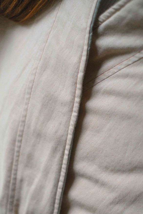 veste kimono matelassée en coton biologique beige